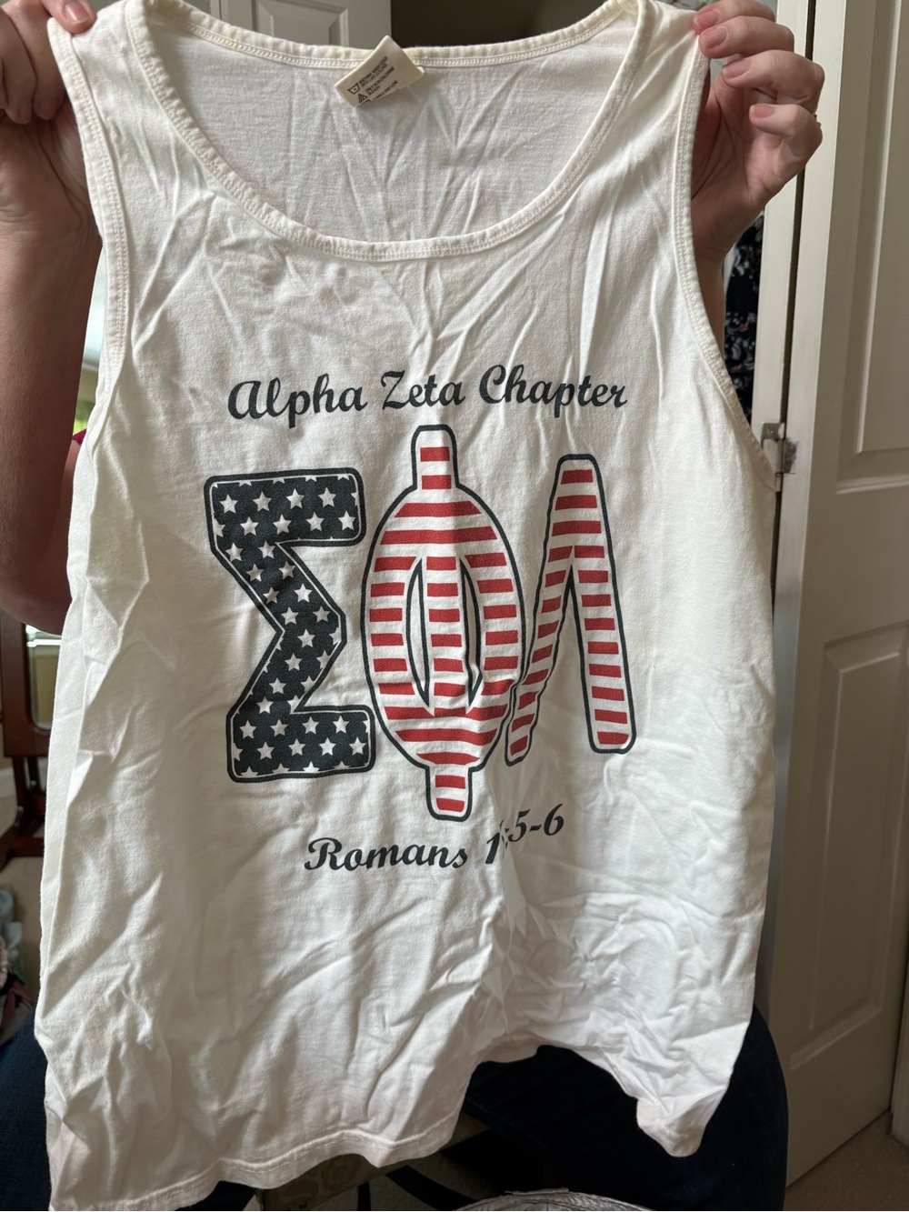 University of Tennessee Sigma Phi Lambda Sorority Tank Top w Patriotic Letters